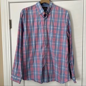Crown & Ivy Button Down Shirt, Size XL, Blue & Pink